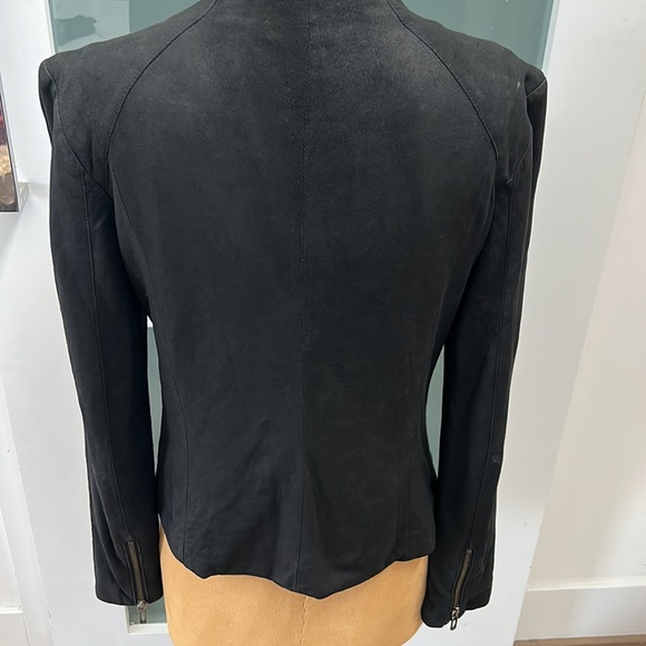 Vince Cowl Neck Asymmetrical Paper Thin Leather Jacket - Picture 3 of 10